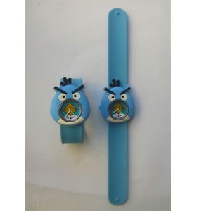 New 3D Cartoon Angry Birds Silicone Children Baby Boy Toys Watch Gift Light Blue