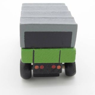 Green White Hand Made Wooden Mini Military Vehicle Soldier Car Baby Kids Toy 077