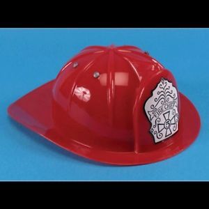 Fireman Hat Red Fire Man Helmet Hard Plastic Costume Adult Child Adjustable New