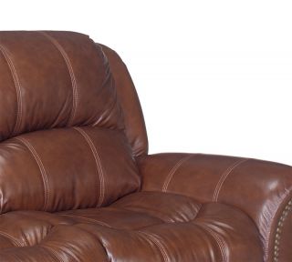 Cognac Brown Leather 3 Seater Recliner Sofa Couch