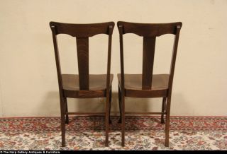 Set of 8 Antique 1900 Solid Oak Dining Chairs