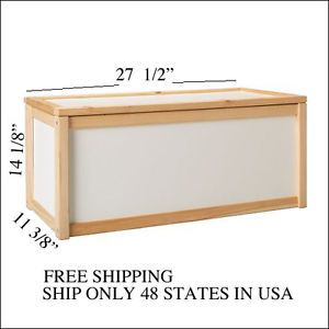 New Bench Wooden Storage Box Kids White Pine Removal Cover IKEA APA Bench