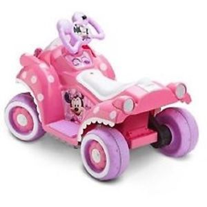 Kid Trax Minnie Mouse Hot Rod Quad 6 Volt Battery Powered Ride on Car Toy New