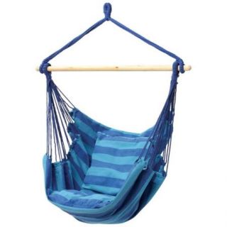 Blue Hanging Rope Chair Porch Swing Seat Patio Camping Hammock
