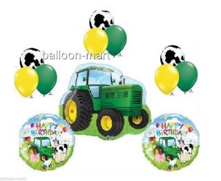 John Deere Toy Tractor Balloon Set Farm Animal Cow Happy Birthday Party Supplies