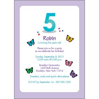 25 Personalized Childrens Birthday Party Invitations 5 Years Old bpk 03