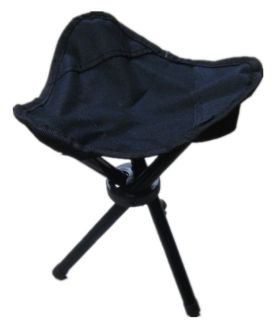 Portable 3 Legs Folding Chair Outdoors Camping Hunting Fishing Stool Seat Black
