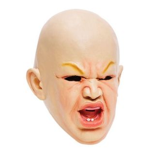 Adult Rubber Mask Giant Baby Childs Kids Head Angry Crying Cry Scary Halloween