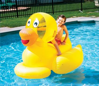 New Swimline 9062 Inflatable Swimming Pool Giant Ducky Ride on Floating Toy Raft