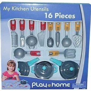 Kids Childs 16P Pretend Play Plastic Cooking Set Kitchen Toy Pots Pans Dishes