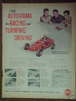Gilbert Slot Cars Kids Toy Race Car Set 1962 Auto Rama Figure 8 Racing Track Ad