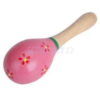 New Colorful Wooden Maracas Musical Baby Children Educational Toys Free SHIP