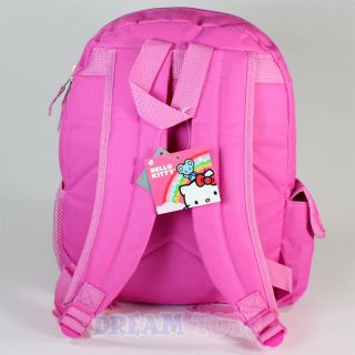 14" Sanrio Hello Kitty Pink Glitter Backpack Bag School Girls Kids Med