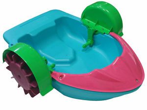 Kids Swimming Pool Paddler Boat Hand Power Paddle Wheel Colorful Water Float Toy