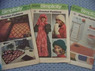 Vintage 1970's Simplicity Dolls Poncho Halters Hats Pillow Crochet Knit Patterns