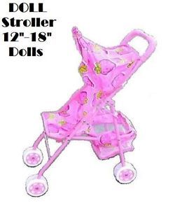 Doll Stroller Canopy Baby Girl 3 Gift Kids Toy Children Fun Play Strawberry New