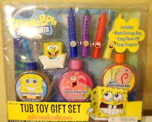 Nickelodeon Spongebob Squarepants Tub Toy Gift Set Kids Bath Toy Ages 3 NIP