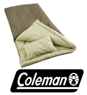 New Coleman Camping Big Game 0 5°F Big Tall Sleeping Bag w Flannel Pillow
