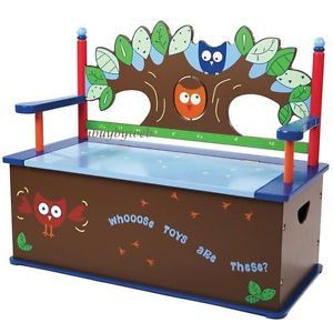 Levels of Discovery LOD20061 Owls Bench Seat w Storage Kids Toy Box Chest New
