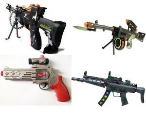 New Kids Toy Military Assault Machine Guns with Flashing Lights Sound Vibration