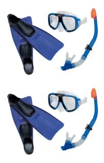 Intex Reef Rider Kids Swimming Diving Mask Snorkel Fins Set of 2 55957