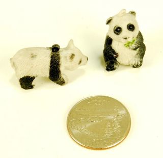 Plastic Panda Bear 10 Lot Miniature Zoo Animals Toy Fun Craft Set Kids Gift New