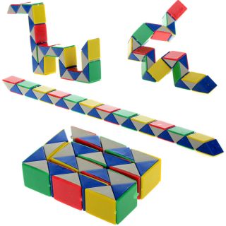 1set 24 Part Foldable Color Snake Rubik Magic Ruler Cube Jigsaw Puzzle Kid's Toy