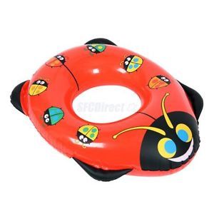 Ladybug Print Kids Inflatable PVC Swim Pool Beach Swimming Ring Fun Toy