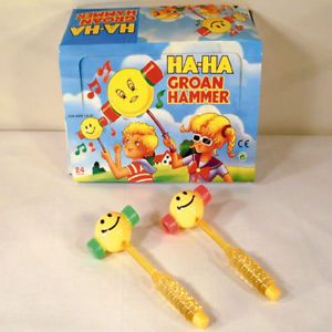 12 Smile Face Groan Tube Hammer w Bubbles Kids Toys