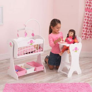 ★new★ KidKraft Floral Fantasy Baby Doll Furniture Cradle High Chair Pretend Play