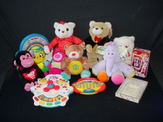 Lot of 13 Toys Plush Stuffed Animals Electronic Games Baby Toddler Kids Children