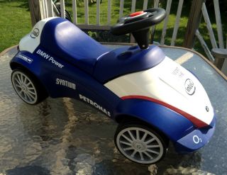 BMW Genuine Factory Lifestyle Baby Racer Kids Car Blue Toddler Ride on Toy Push