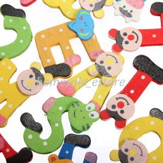 26pcs Colorful Baby Kid Child Wooden Alphabet Fridge Magnet Educational Game Toy