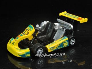 1 18 Speed King Racer Go Kart Cart Yellow Diecast Model Toy Car Gift Kids New
