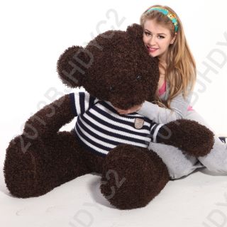 Hot Lovely Cute Giant 140cm Big Dark Brown Plush Teddy Bear Huge Soft Cotton Toy