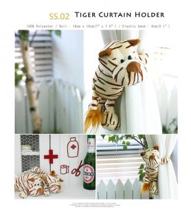 New Pair Animal Monkey Tiger Lion Giraffe Doll Curtain Tiebacks Holder String