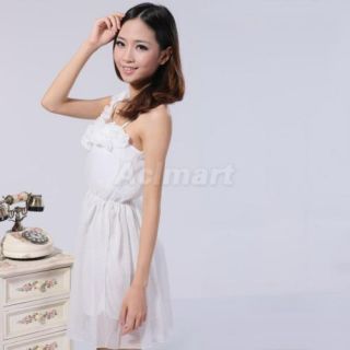Lady One Shoulder Chiffon Cocktail Party Mini Dress New