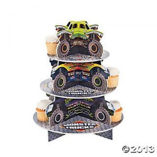 Cool Monster Truck Theme Cupcake Holder Boys Birthday Party Decorations