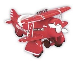 Red Baron Pedal Plane Car Kid Ride on Toy Power Wheel