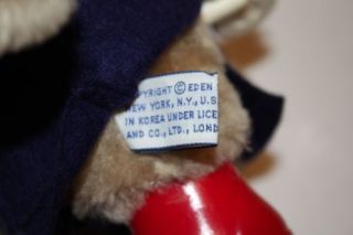 Paddington Bear Red Boots Hat Wind Up Moving Bear Plush Vtg 1981 Child Toy Tag
