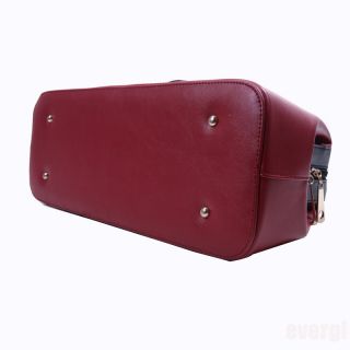 Fashion Red Women Lady OL Celebrity PU Leather Tote Handbag Shoulder Satchel Bag