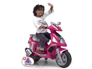 6V Duo Injusa Electric Kid Ride Toy Scooter Moped Pink