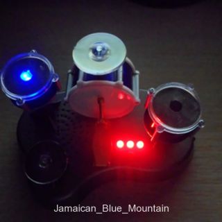 Mini Finger Touch Jazz Drum Set Music Light Kids Toy Blue