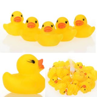 Mini 20x Rubber Ducky Duck Racing Yellow Squeaky Baby Bath Floating Toy Fun Kids
