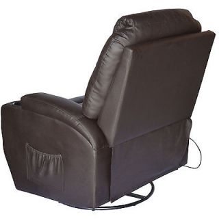 Homcom Heated Vibrating PU Leather Massage Lounge Seat Recliner Chair Brown