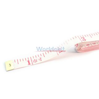 New 5pcs 60" Plastic Tape Measure Ruler Dual Sided Measuring Tool White