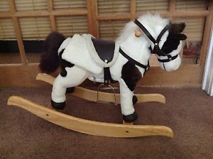 Rocking Horse Plush Animatronic Whinnys and Neys and Gallop Sounds and Wags Tale