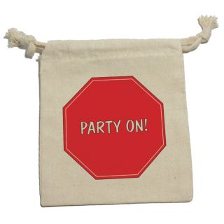 Party on Stop Sign Construction Birthday Boy Cotton Gift Party Favor Bags