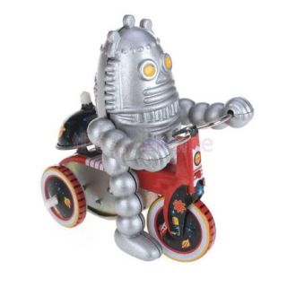 Wind Up Baby Robot on Tricycle Bike Tin Toy Adult Collectable Gift Kids Favors