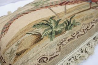 22" Pheasant Tapestry Aubusson Pillow Cushion Cover New with Velvet Tassel